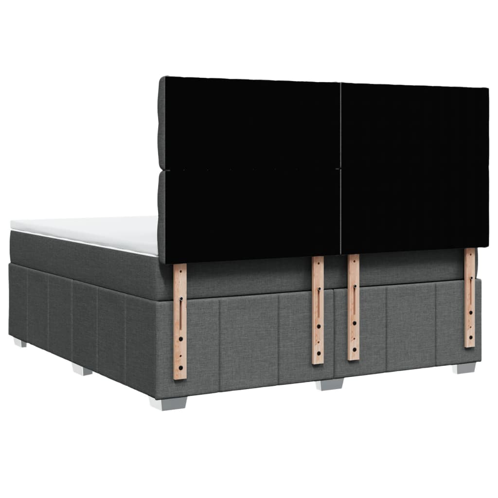 Giroletto a Molle con Materasso Grigio Scuro 180x200 cm Tessuto