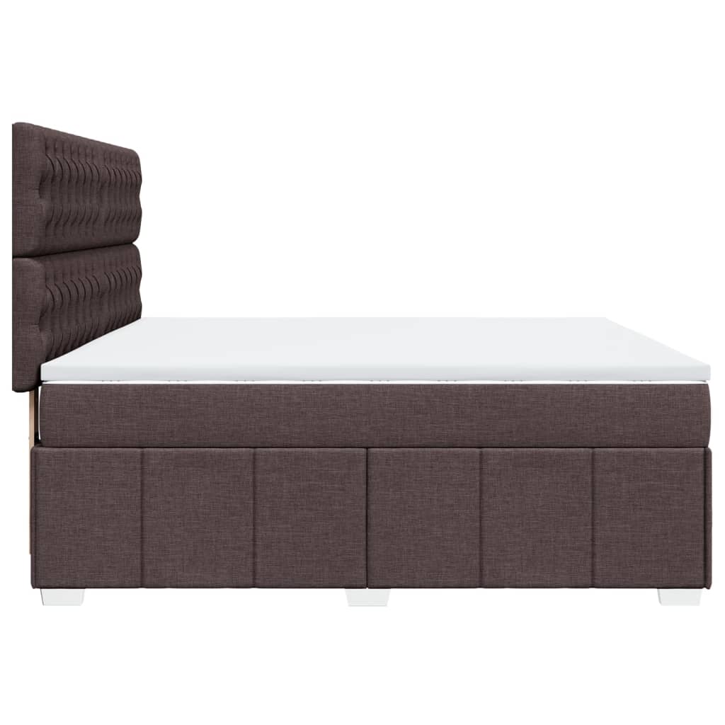 Giroletto a Molle con Materasso Marrone Scuro 180x200cm Tessuto