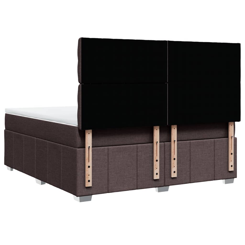 Giroletto a Molle con Materasso Marrone Scuro 180x200cm Tessuto