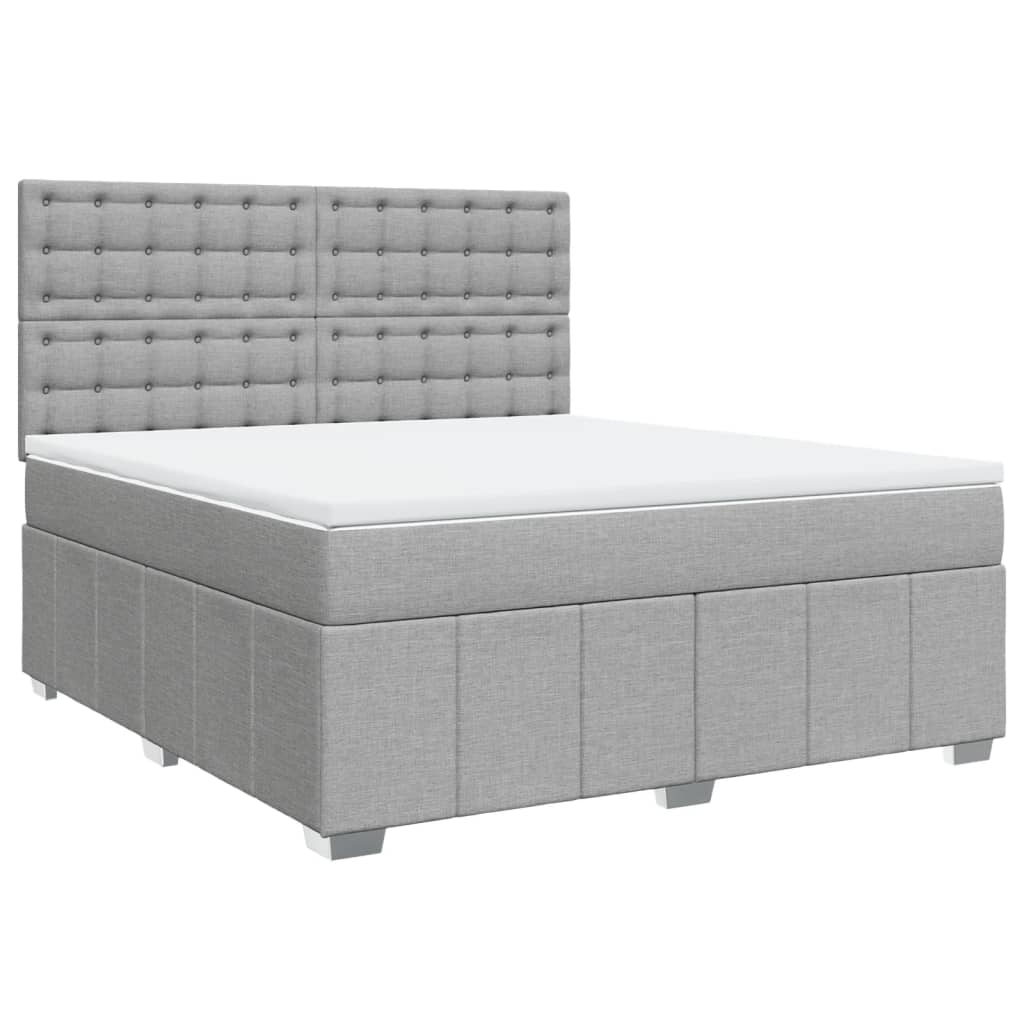 Giroletto a Molle con Materasso Grigio Chiaro180x200 cm Tessuto