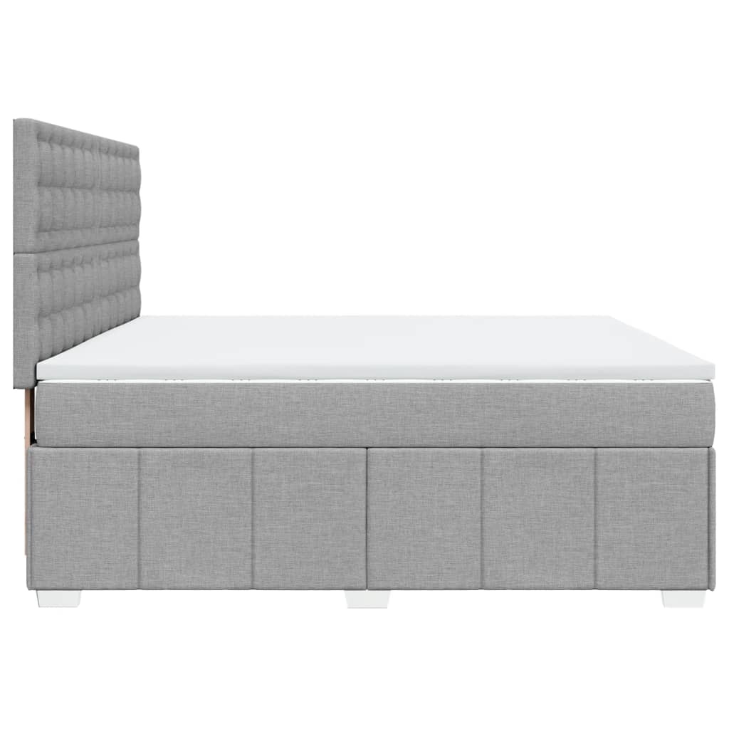 Giroletto a Molle con Materasso Grigio Chiaro180x200 cm Tessuto