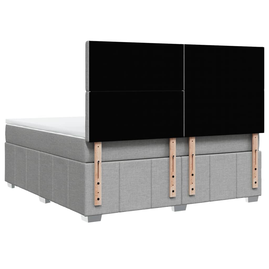 Giroletto a Molle con Materasso Grigio Chiaro180x200 cm Tessuto