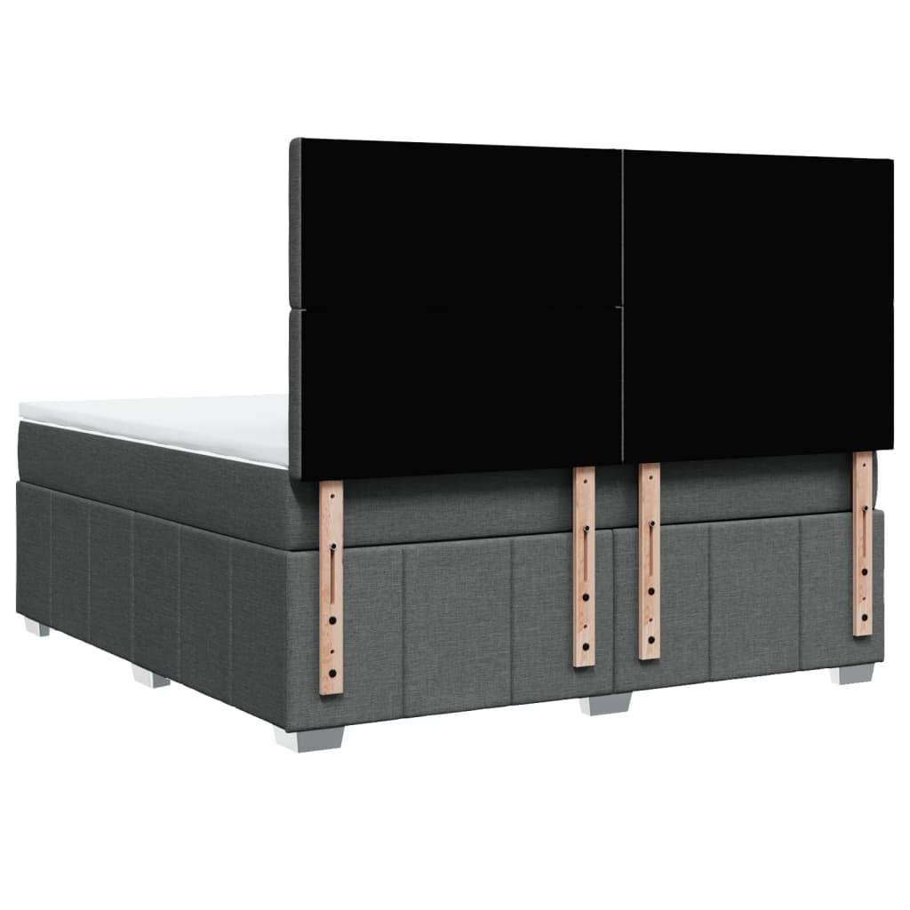 Giroletto a Molle con Materasso Grigio Scuro 180x200 cm Tessuto