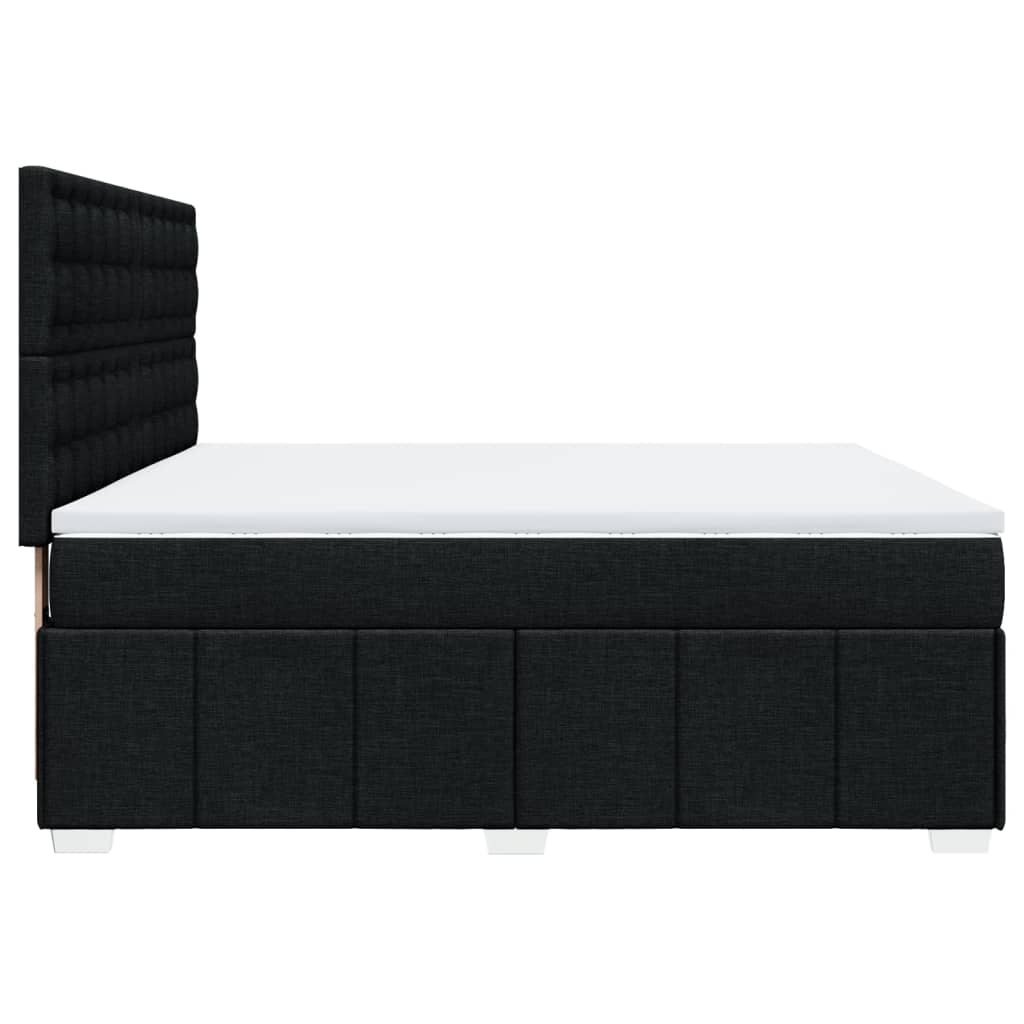 Giroletto a Molle con Materasso Nero 180x200 cm in Tessuto
