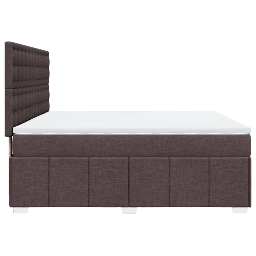 Giroletto a Molle con Materasso Marrone Scuro 180x200cm Tessuto