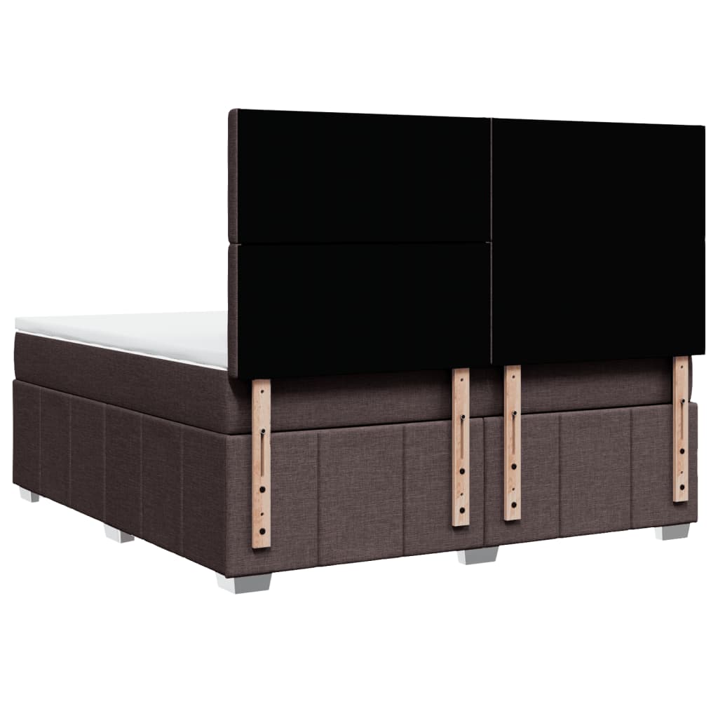 Giroletto a Molle con Materasso Marrone Scuro 180x200cm Tessuto