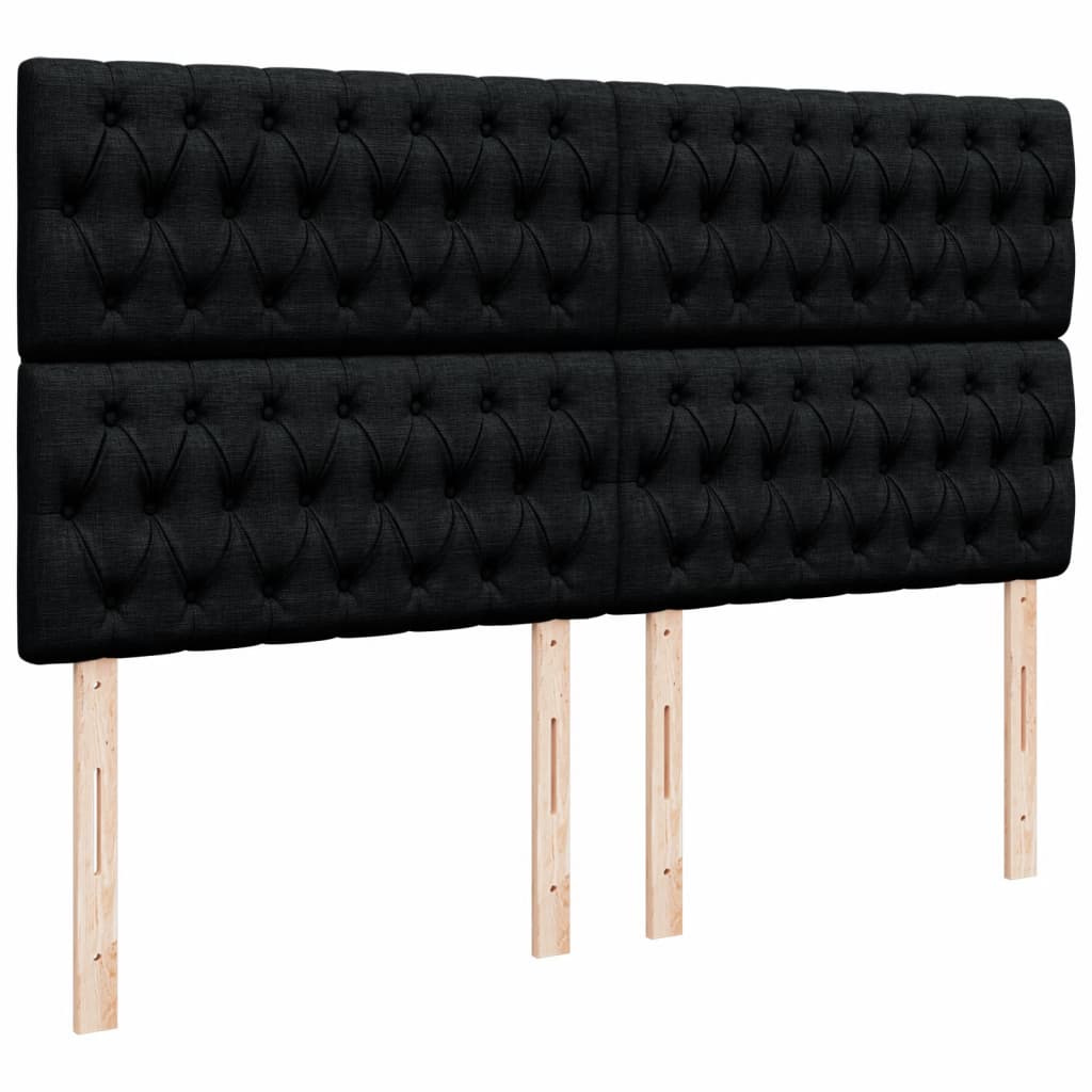 Giroletto a Molle con Materasso Nero 200x200 cm in Tessuto