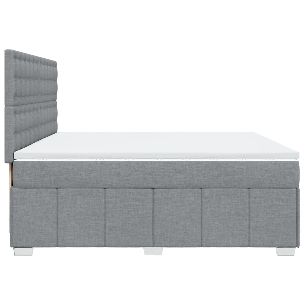 Giroletto a Molle con Materasso Grigio Chiaro 200x200cm Tessuto
