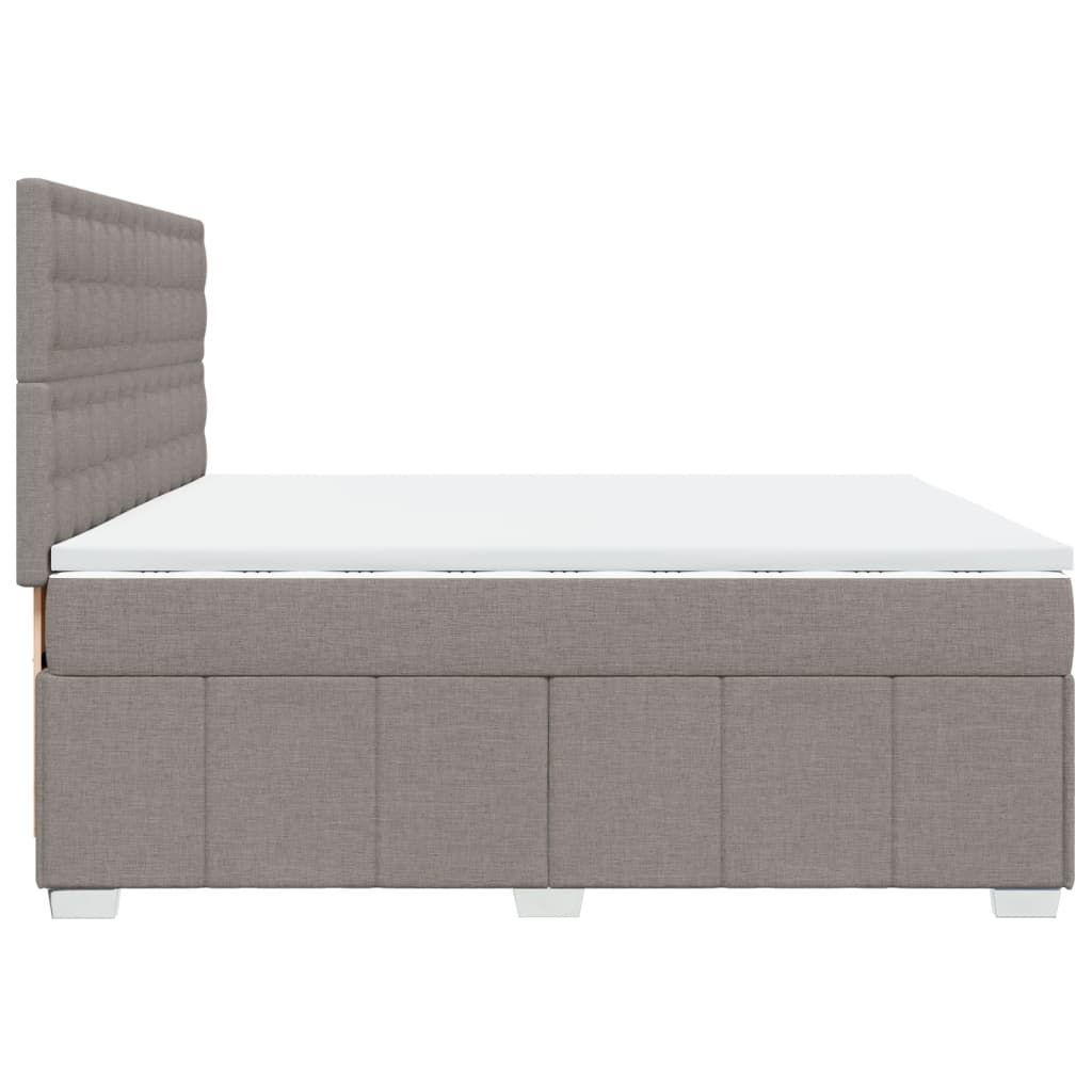 Giroletto a Molle con Materasso Tortora 200x200 cm in Tessuto