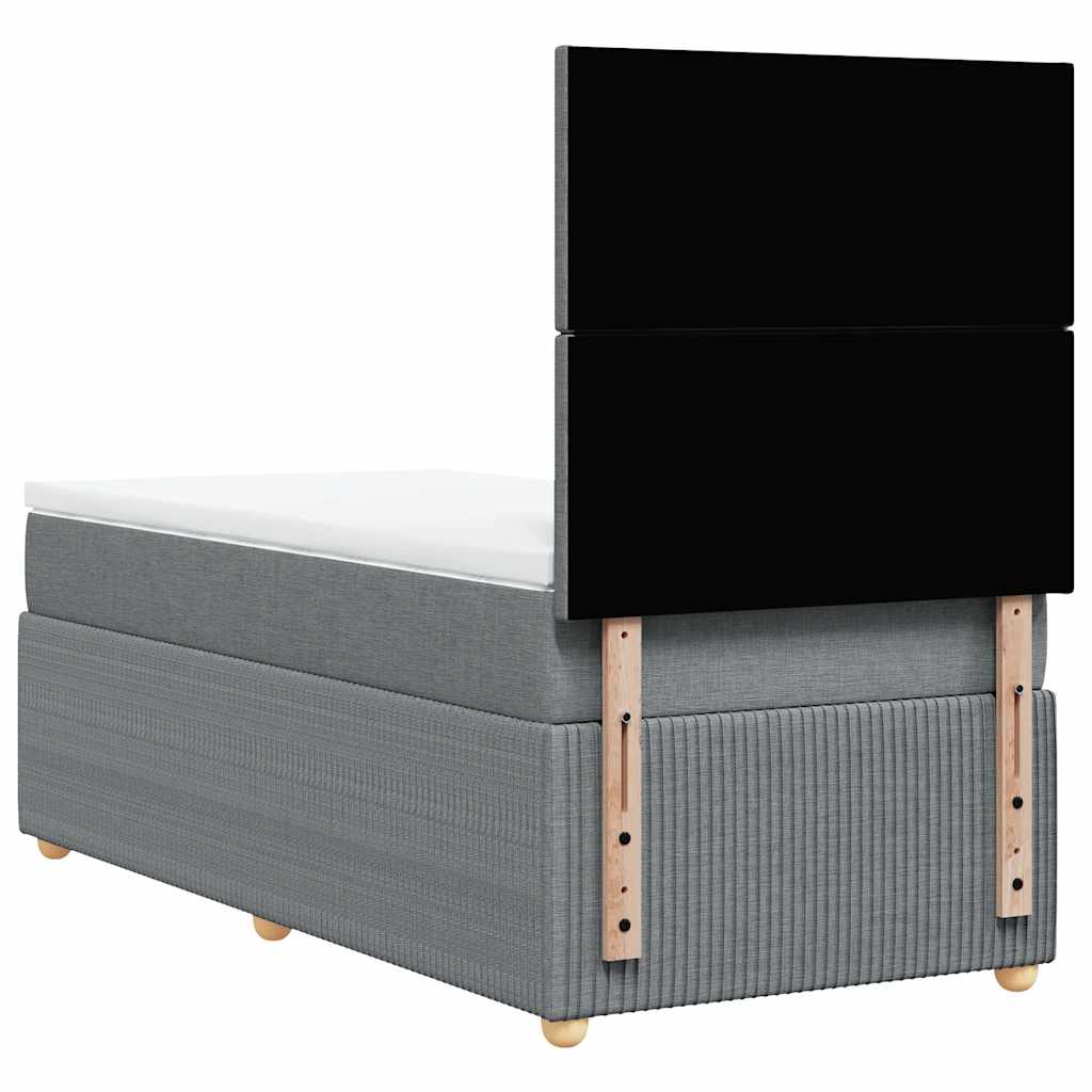 Giroletto a Molle con Materasso Grigio Chiaro 80x200 cm Tessuto