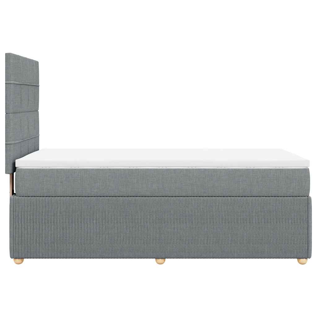 Giroletto a Molle con Materasso Grigio Chiaro 80x200 cm Tessuto