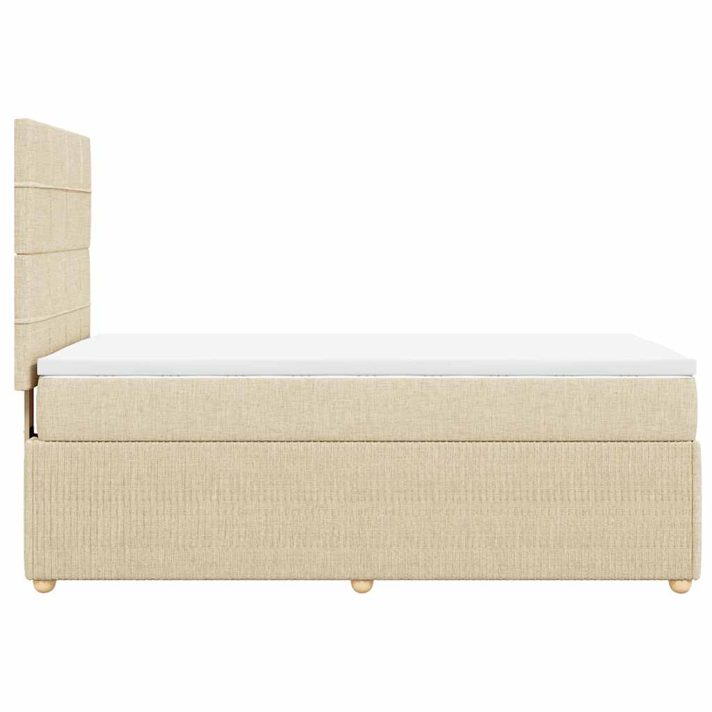 Giroletto a Molle con Materasso Crema 80x200 cm inTessuto