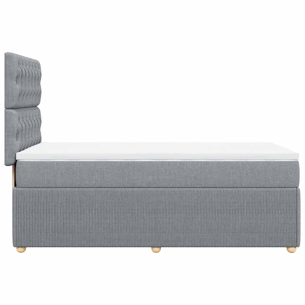 Giroletto a Molle con Materasso Grigio Chiaro 80x200 cm Tessuto