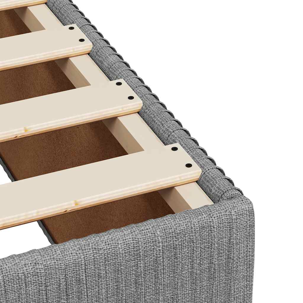 Giroletto a Molle con Materasso Grigio Chiaro 90x190 cm Tessuto