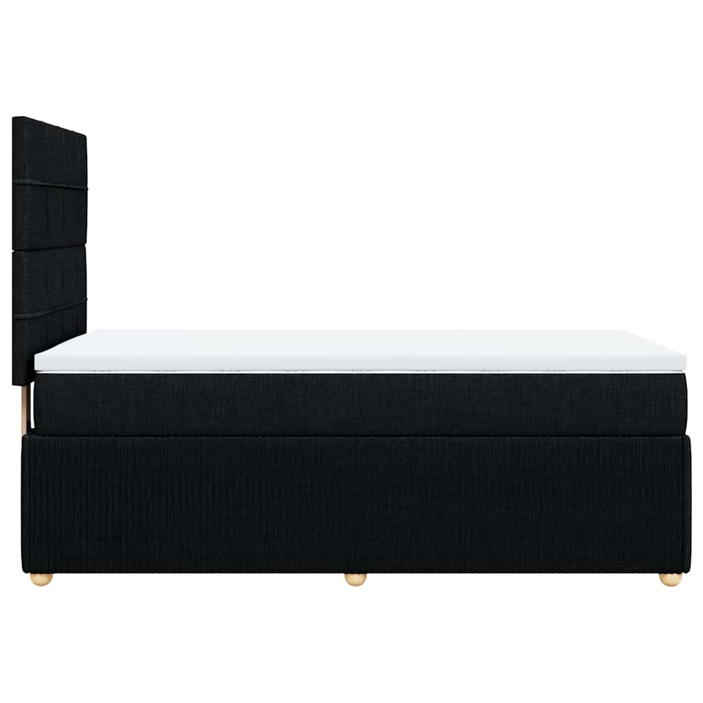 Giroletto a Molle con Materasso Nero 90x190 cm in Tessuto