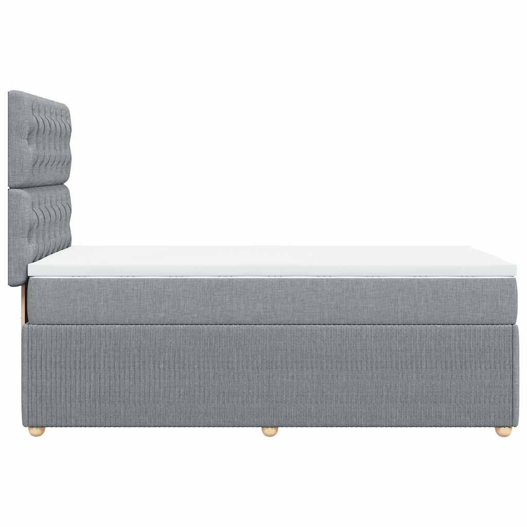 Giroletto a Molle con Materasso Grigio Chiaro 90x190 cm Tessuto