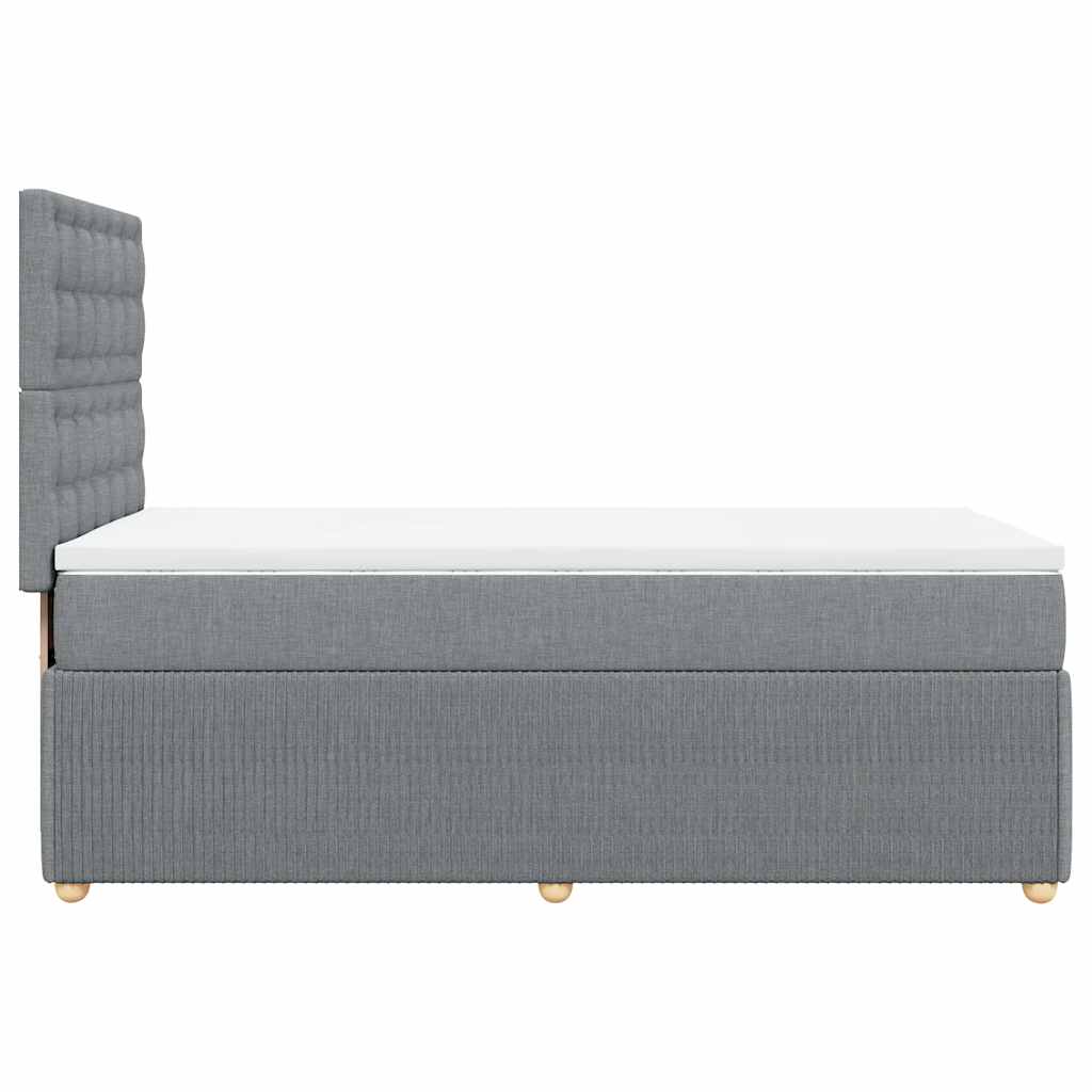 Giroletto a Molle con Materasso Grigio Chiaro 90x190 cm Tessuto