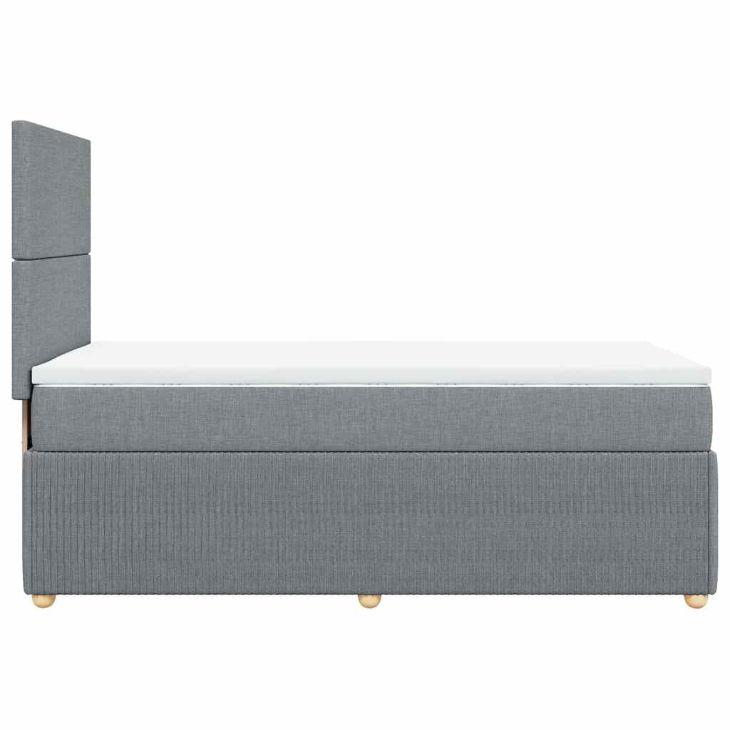Giroletto a Molle con Materasso Grigio Chiaro100x200 cm Tessuto