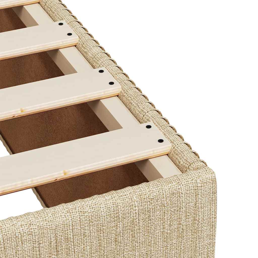 Giroletto a Molle con Materasso Crema 100x200 cm in Tessuto | homemem39