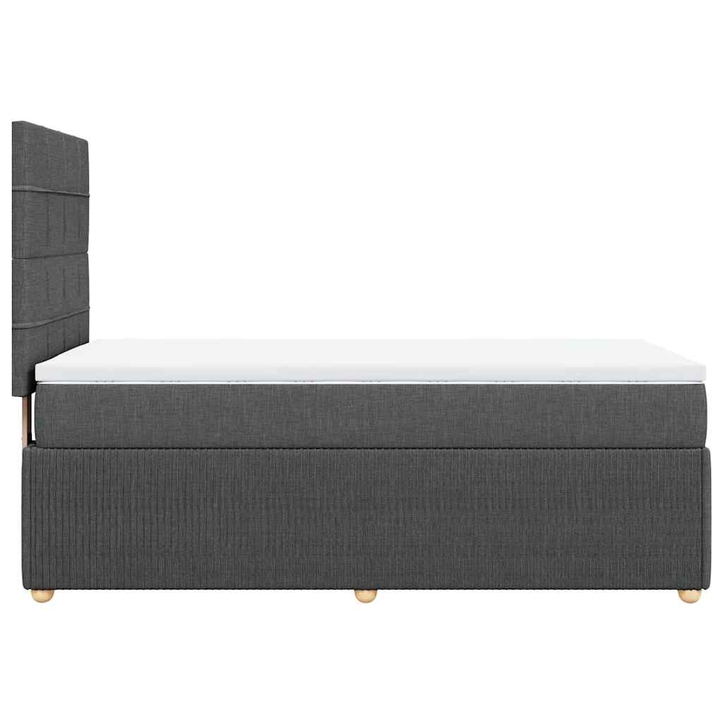 Giroletto a Molle con Materasso Grigio Scuro 100x200 cm Tessuto