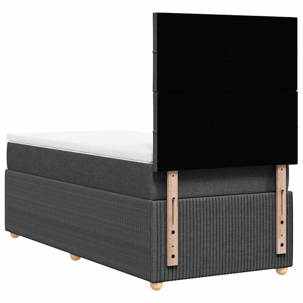 Giroletto a Molle con Materasso Grigio Scuro 100x200 cm Tessuto