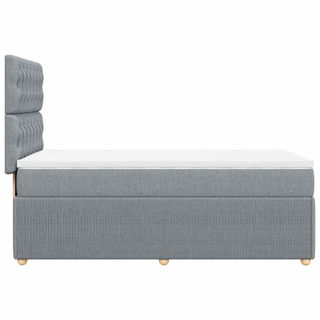 Giroletto a Molle con Materasso Grigio Chiaro100x200 cm Tessuto