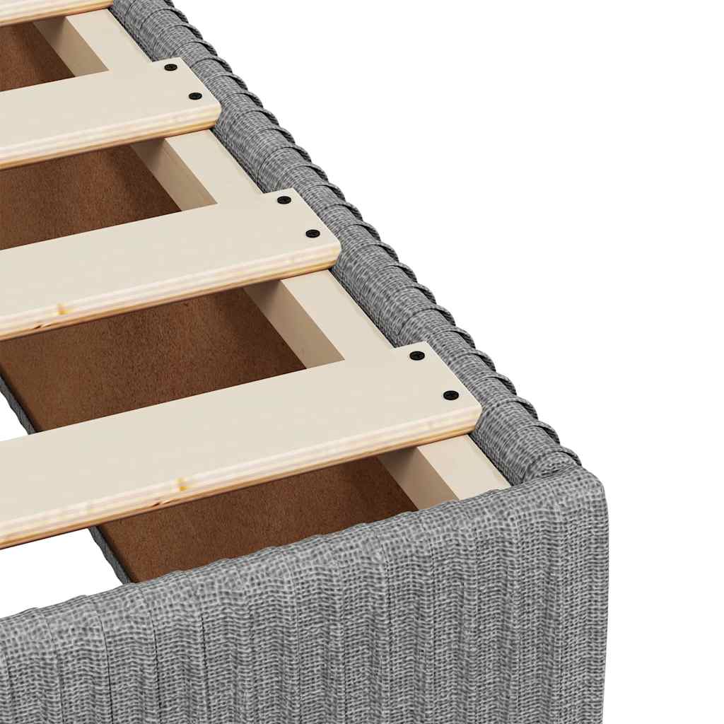 Giroletto a Molle con Materasso Grigio Chiaro100x200 cm Tessuto