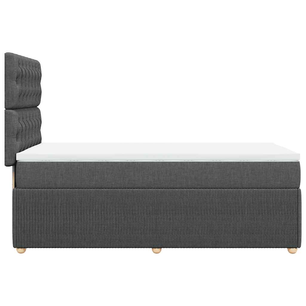 Giroletto a Molle con Materasso Grigio Scuro 100x200 cm Tessuto