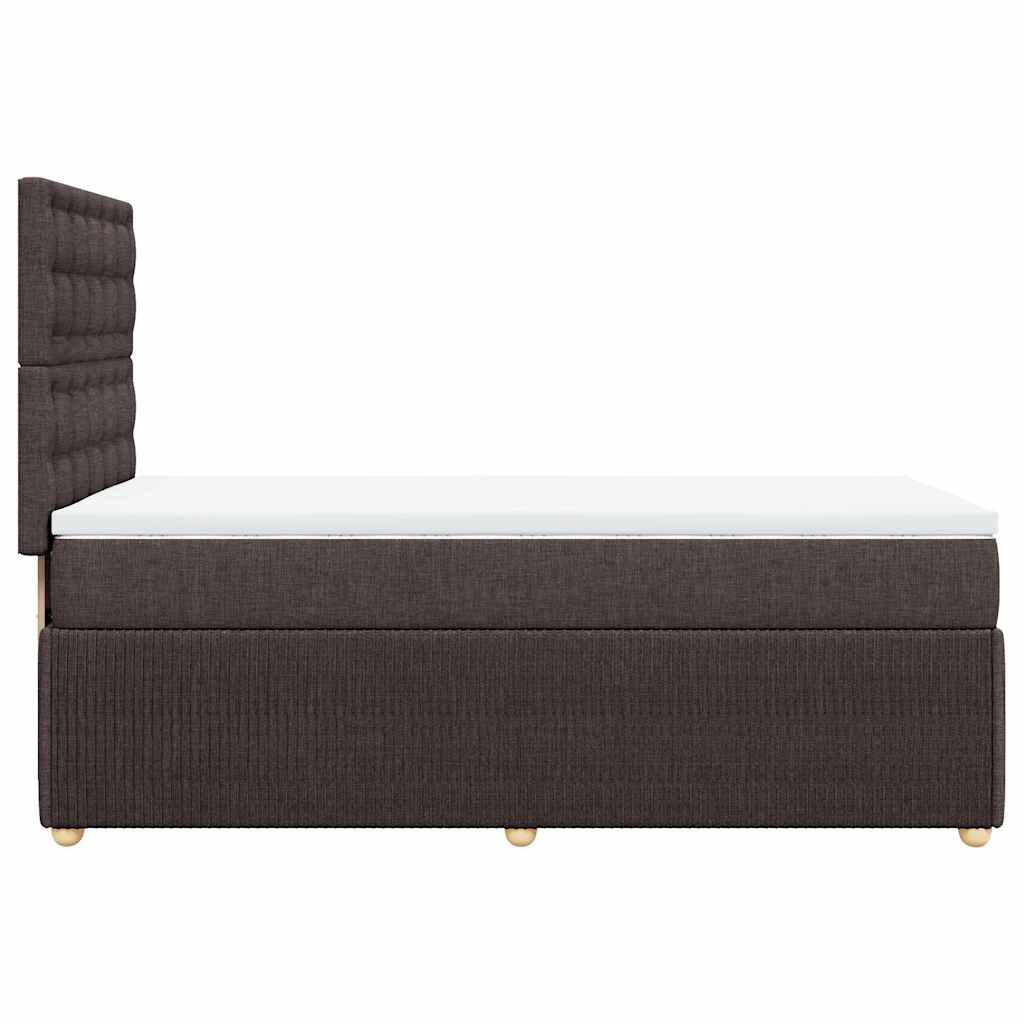 Giroletto a Molle con Materasso Marrone Scuro 100x200cm Tessuto