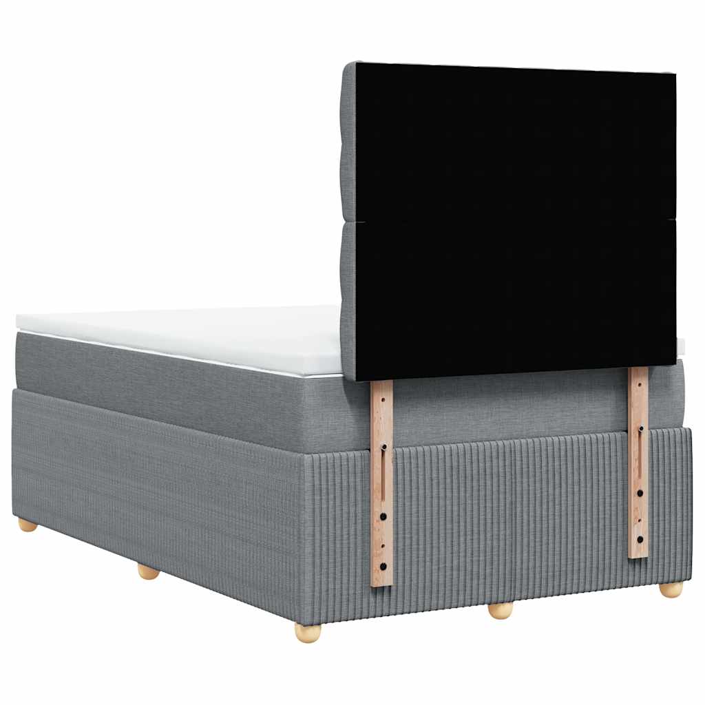 Giroletto a Molle con Materasso Grigio Chiaro 120x190cm Tessuto
