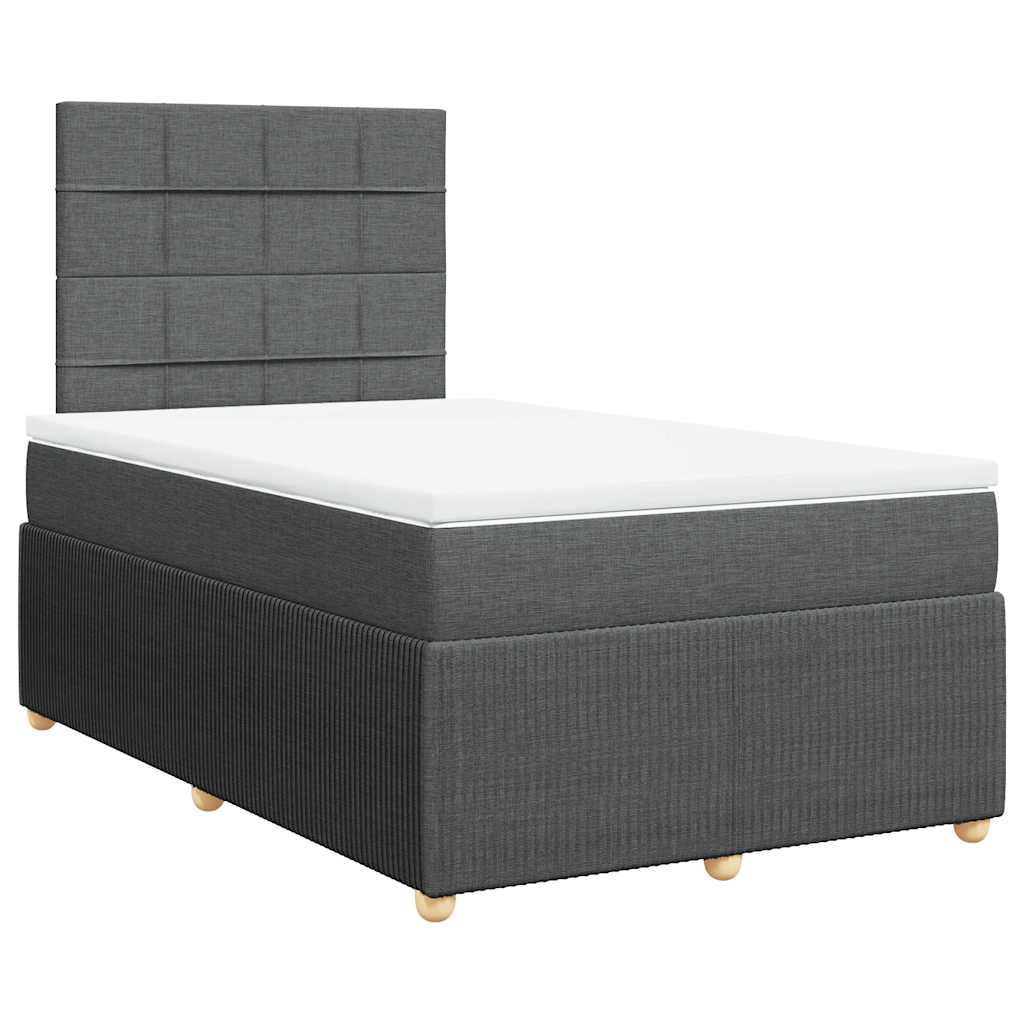 Giroletto a Molle con Materasso Grigio Scuro 120x200 cm Tessuto