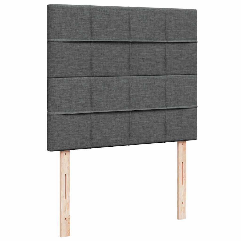 Giroletto a Molle con Materasso Grigio Scuro 120x200 cm Tessuto