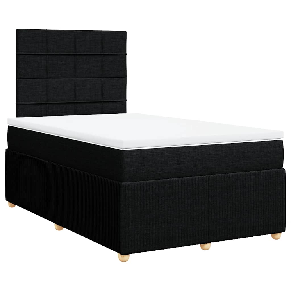 Giroletto a Molle con Materasso Nero 120x200 cm in Tessuto