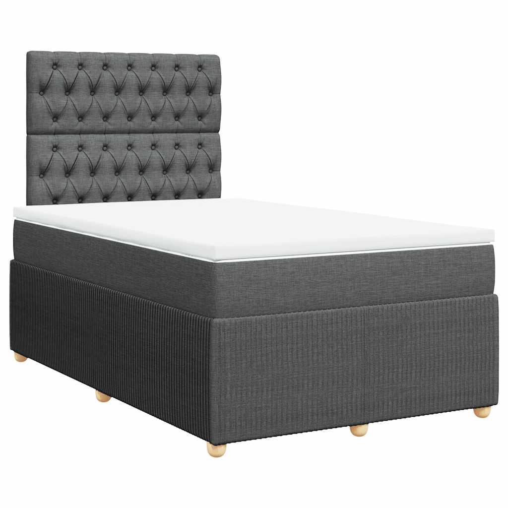 Giroletto a Molle con Materasso Grigio Scuro 120x200 cm Tessuto