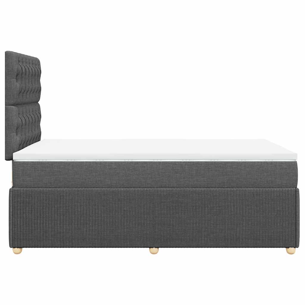 Giroletto a Molle con Materasso Grigio Scuro 120x200 cm Tessuto