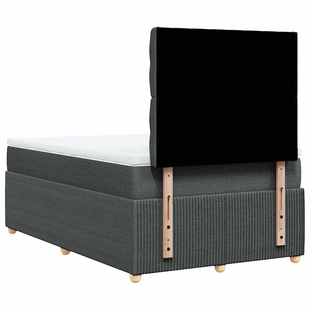 Giroletto a Molle con Materasso Grigio Scuro 120x200 cm Tessuto