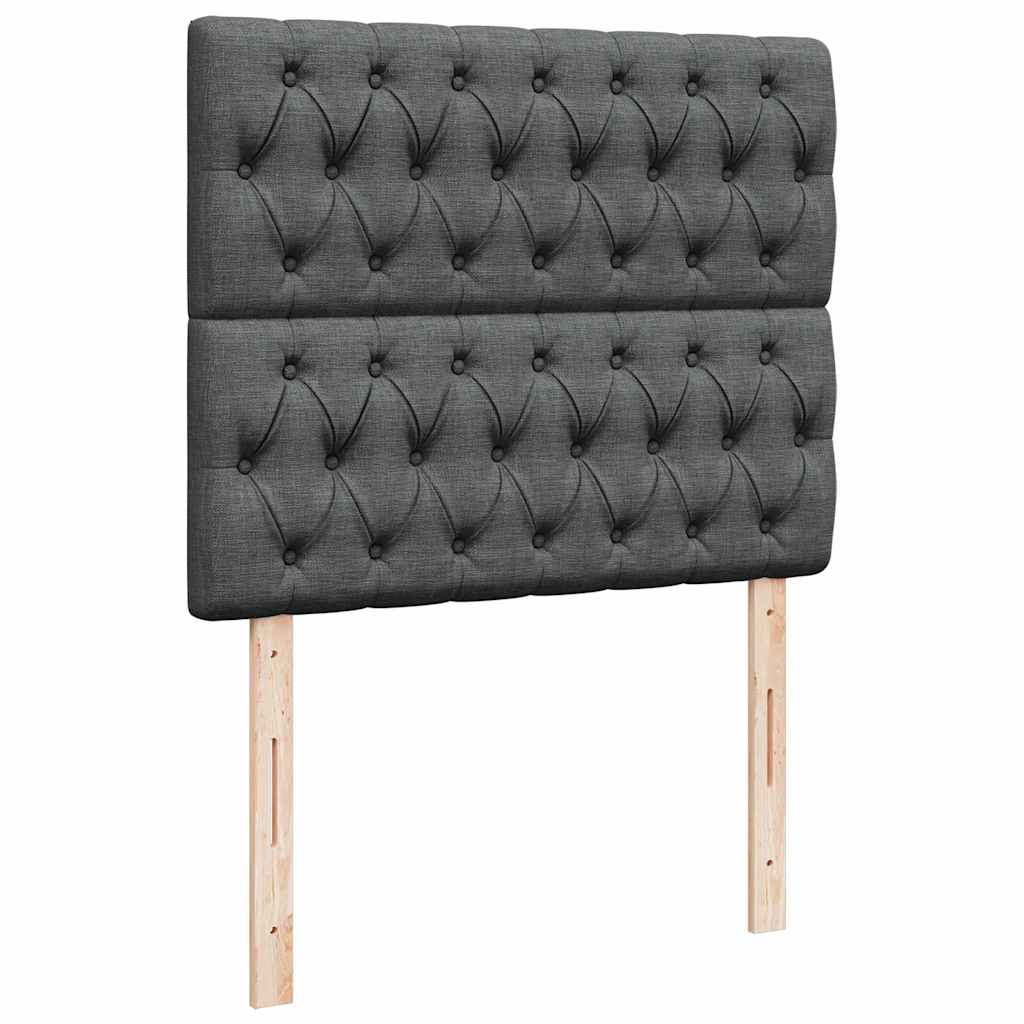 Giroletto a Molle con Materasso Grigio Scuro 120x200 cm Tessuto