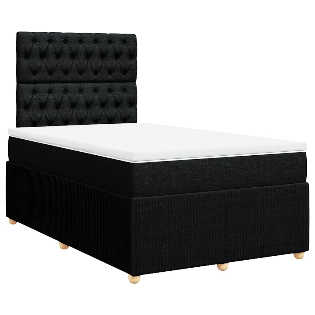 Giroletto a Molle con Materasso Nero 120x200 cm in Tessuto