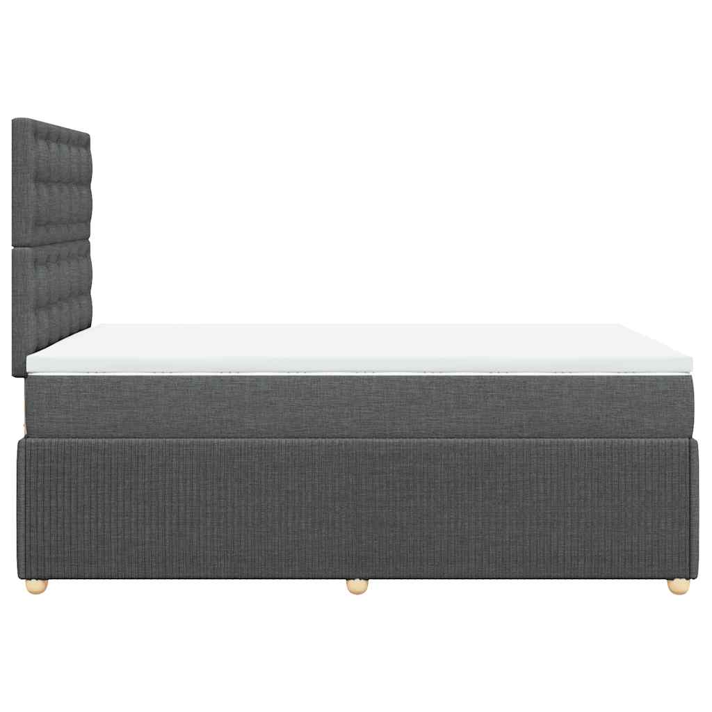 Giroletto a Molle con Materasso Grigio Scuro 120x200 cm Tessuto
