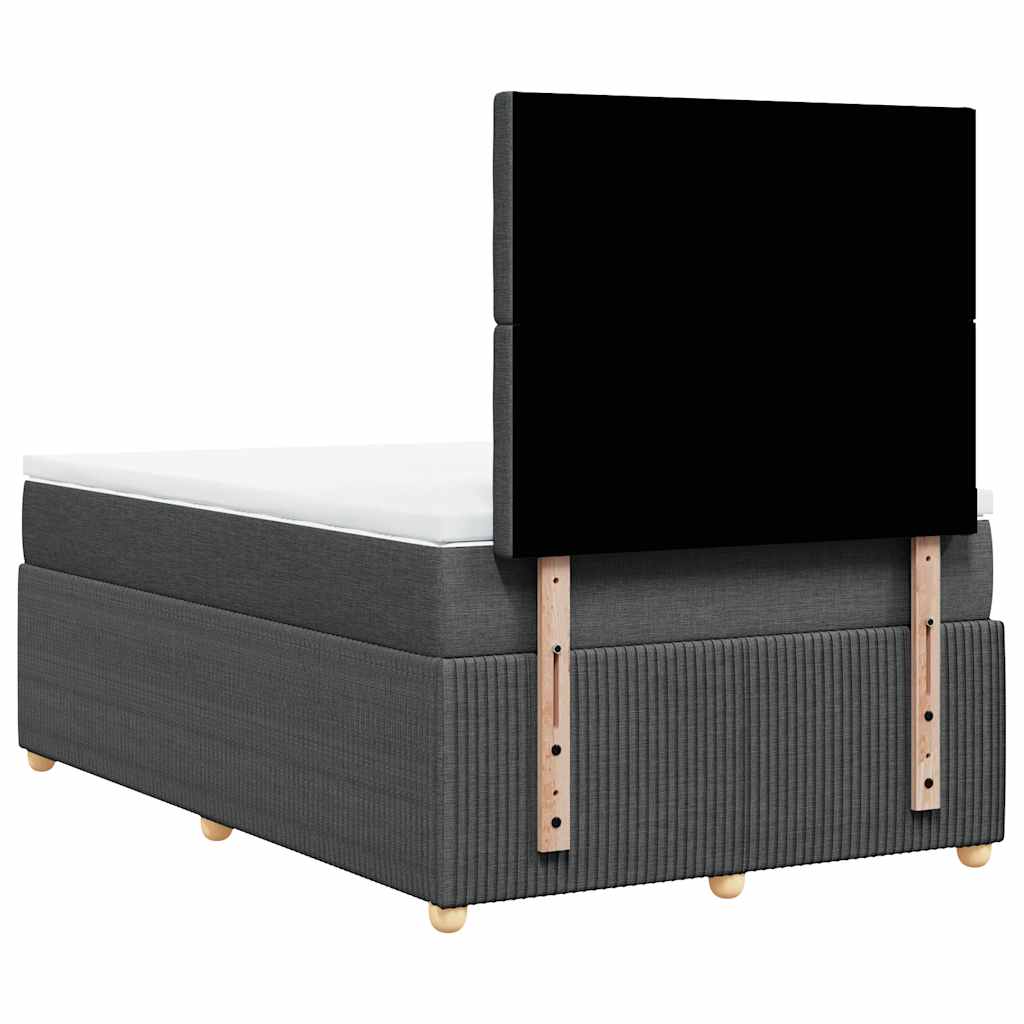 Giroletto a Molle con Materasso Grigio Scuro 120x200 cm Tessuto