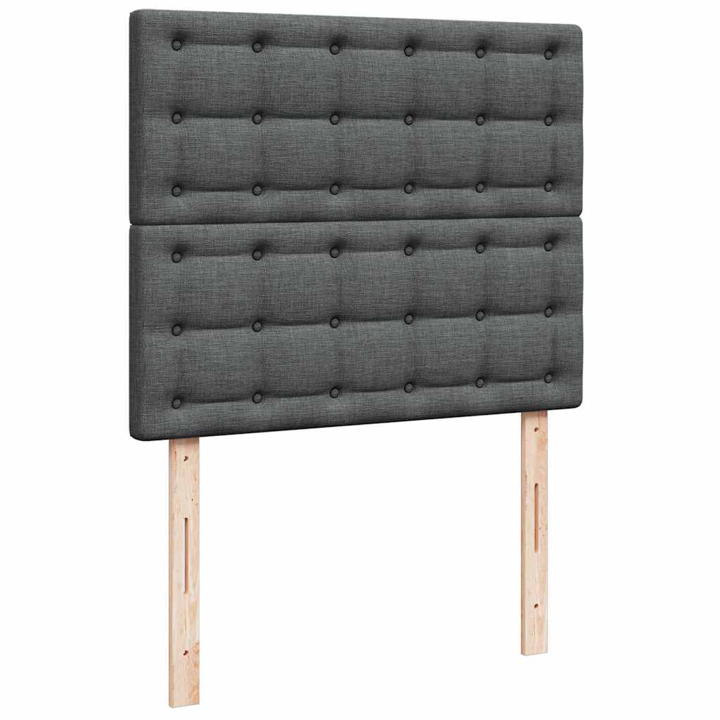 Giroletto a Molle con Materasso Grigio Scuro 120x200 cm Tessuto