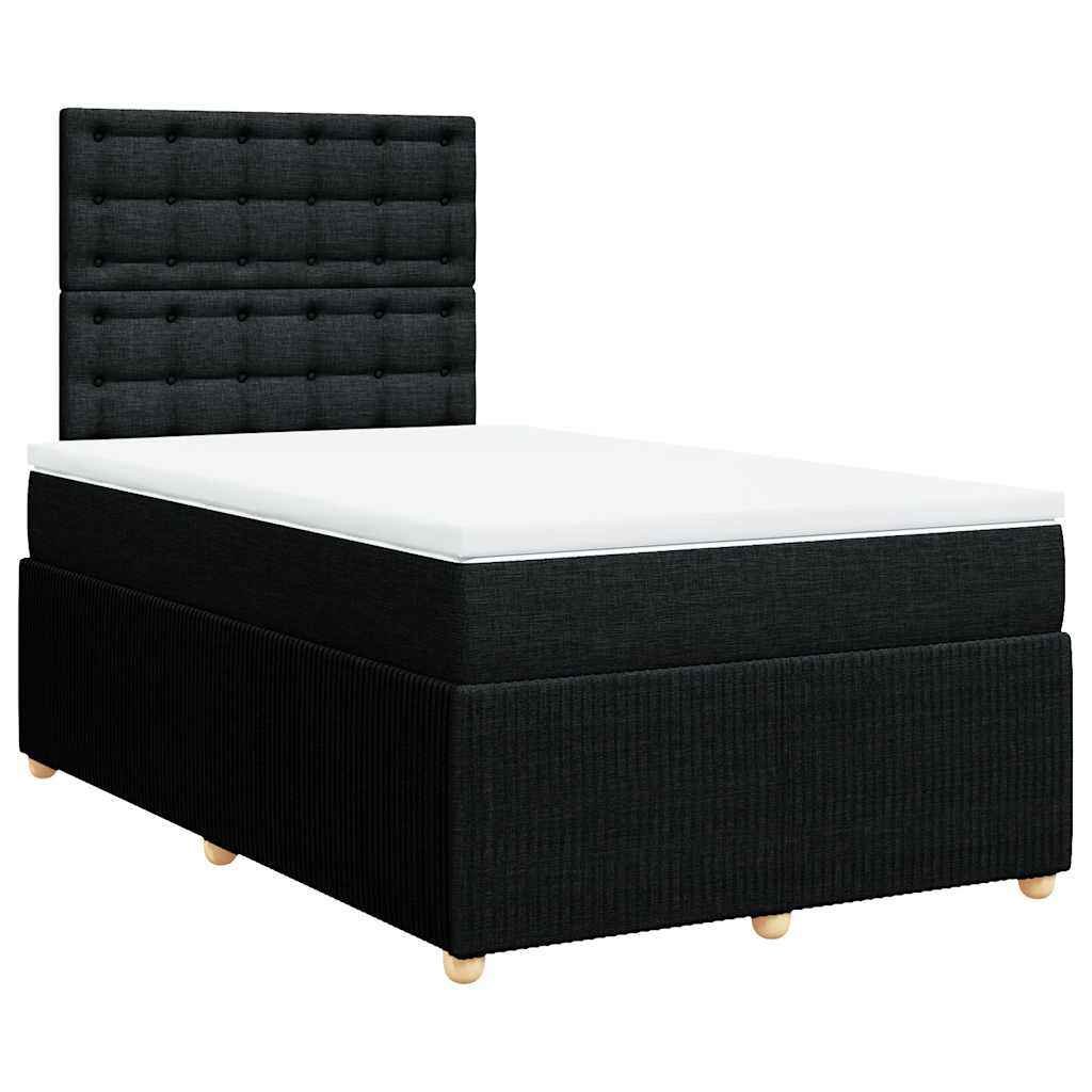Giroletto a Molle con Materasso Nero 120x200 cm in Tessuto