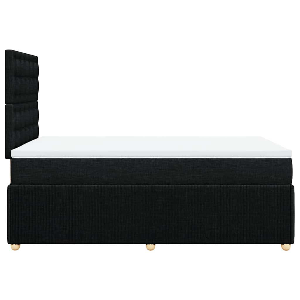 Giroletto a Molle con Materasso Nero 120x200 cm in Tessuto