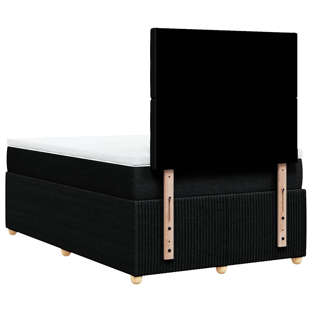 Giroletto a Molle con Materasso Nero 120x200 cm in Tessuto