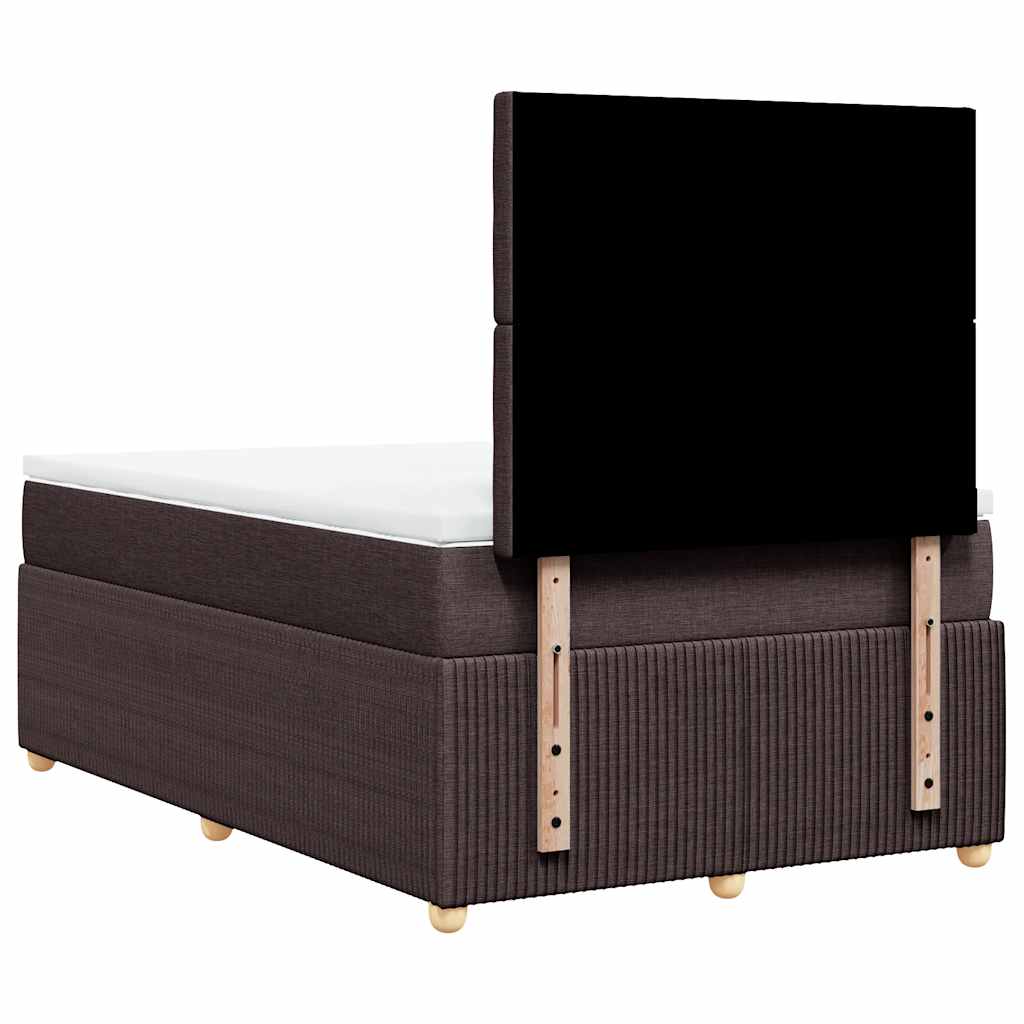 Giroletto a Molle con Materasso Marrone Scuro 120x200cm Tessuto
