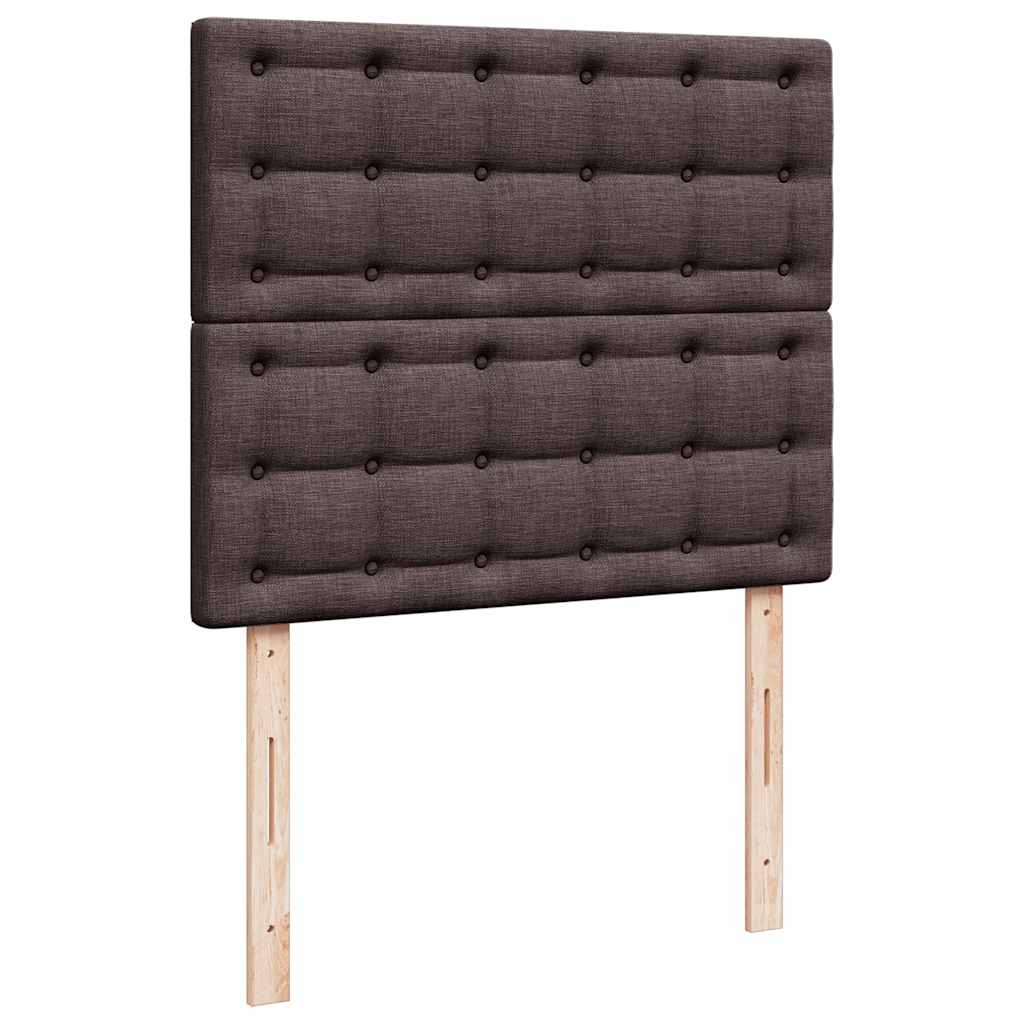 Giroletto a Molle con Materasso Marrone Scuro 120x200cm Tessuto