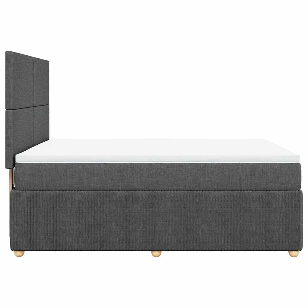 Giroletto a Molle con Materasso Grigio Scuro 140x200cm Tessuto