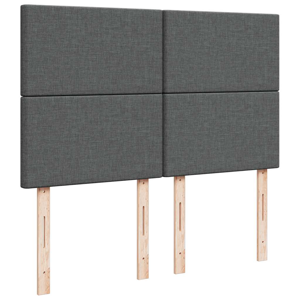 Giroletto a Molle con Materasso Grigio Scuro 140x200cm Tessuto