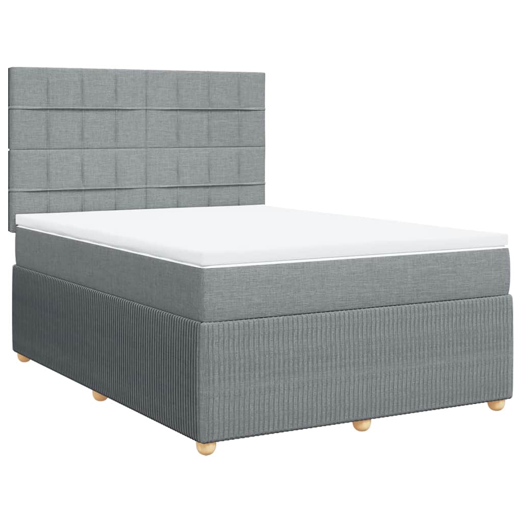 Giroletto a Molle con Materasso Grigio Chiaro 140x200cm Tessuto