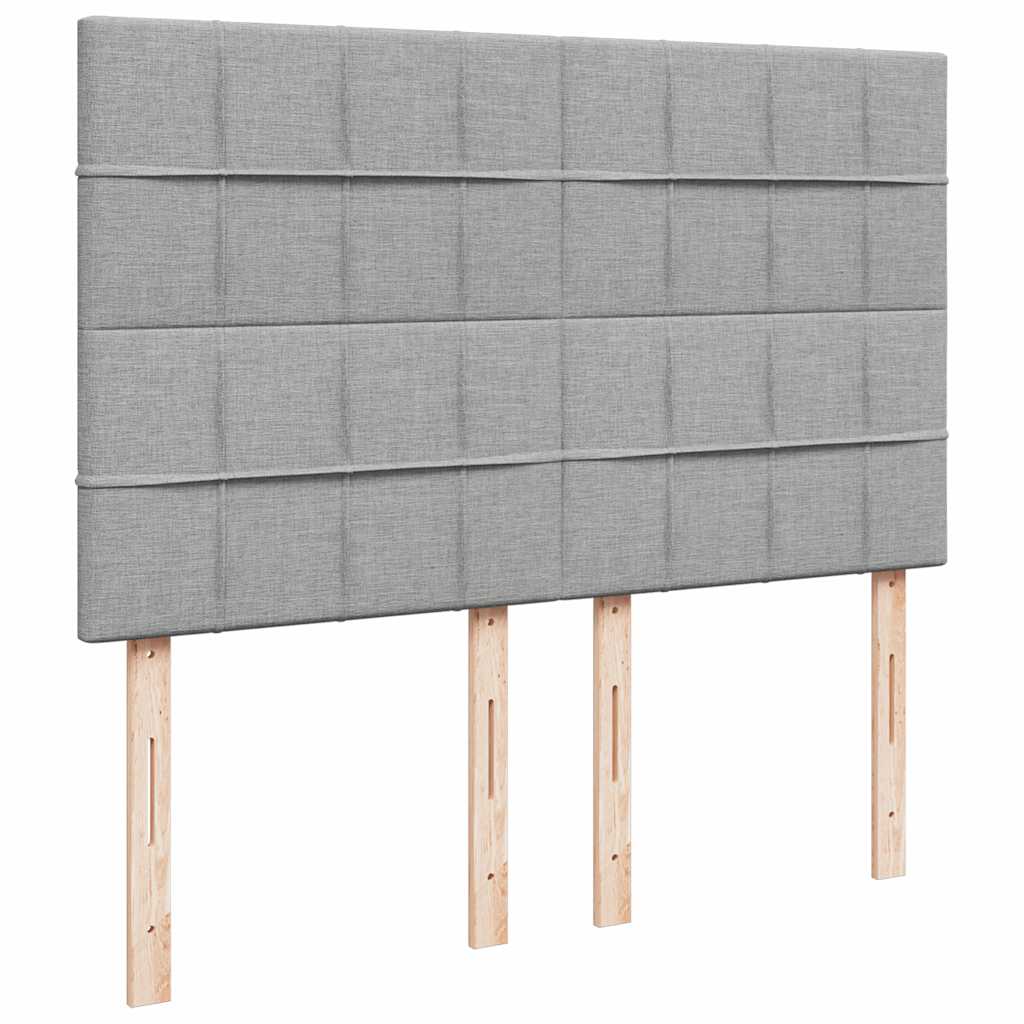 Giroletto a Molle con Materasso Grigio Chiaro 140x200cm Tessuto